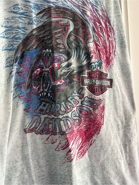 Harley-Davidson Women’s Tank with Red & Blue Eagle Tennessee Graphic